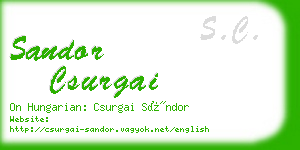 sandor csurgai business card